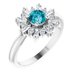 14K White Natural London Blue Topaz & 3/8 CTW Natural Diamond Ring